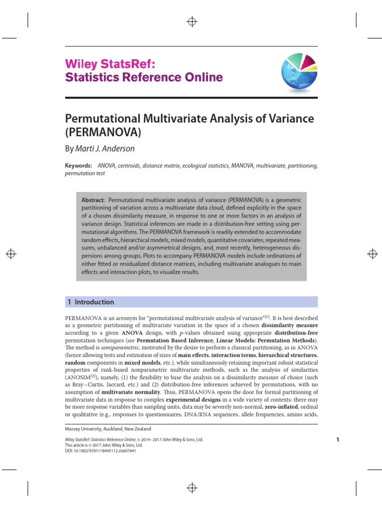 Understanding PERMANOVA Analysis | PDF | Analysis Of Variance | F Test