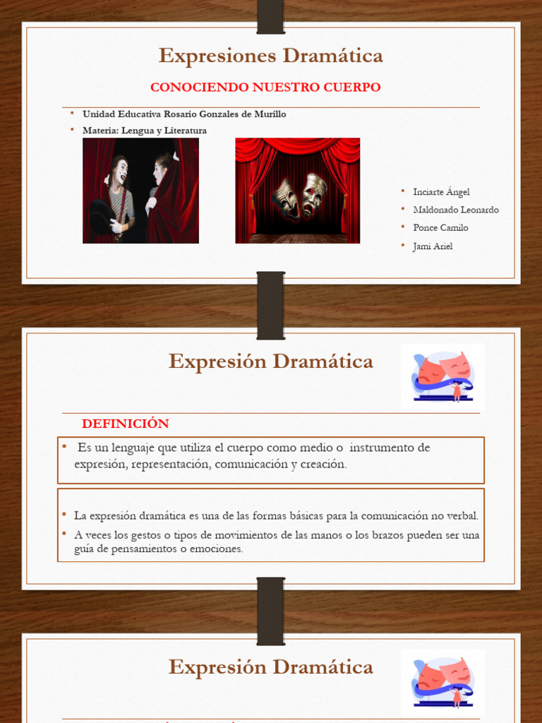Tipos y Emociones en la Expresión Dramática | PDF | Las emociones | Teatro