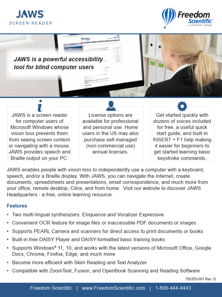 JAWS: Essential Screen Reader Overview | PDF
