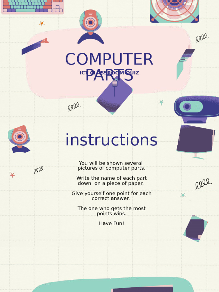 Computer Parts Quiz Instructions | PDF