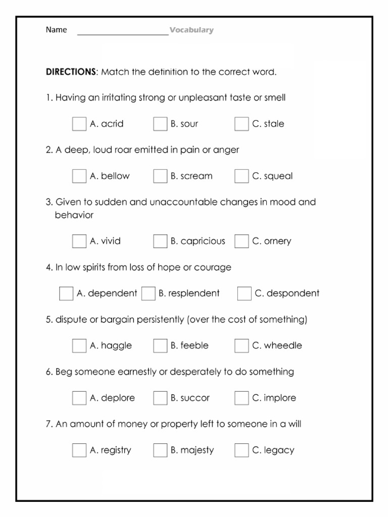 7th Grade Exercise | PDF