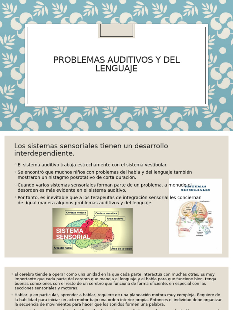Problemas Auditivos y Del Lenguaje | PDF | Cerebro | Aprendizaje