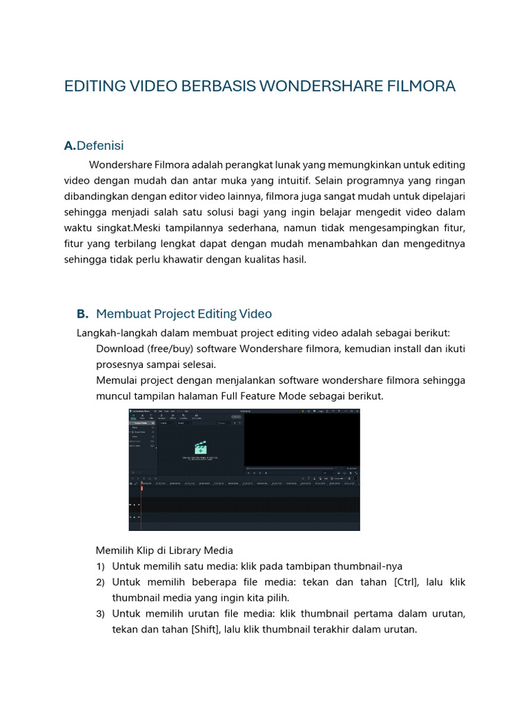 Modul Praktikum_Editing Video Berbasis Wondershare Filmora | PDF