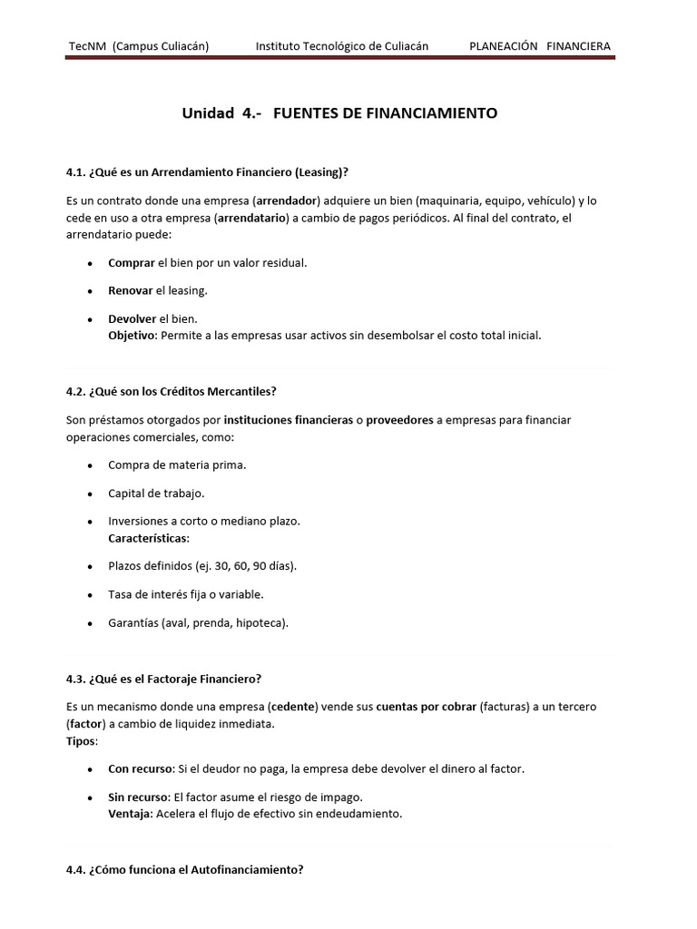 Fuentes de Financiamiento Empresarial | PDF | Bancos | Deuda
