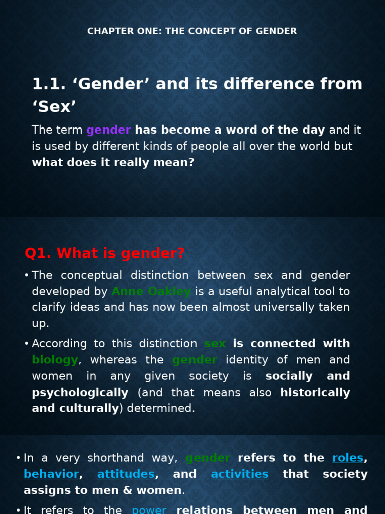 Understanding Gender vs. Sex Concepts | PDF | Gender Studies | Feminism
