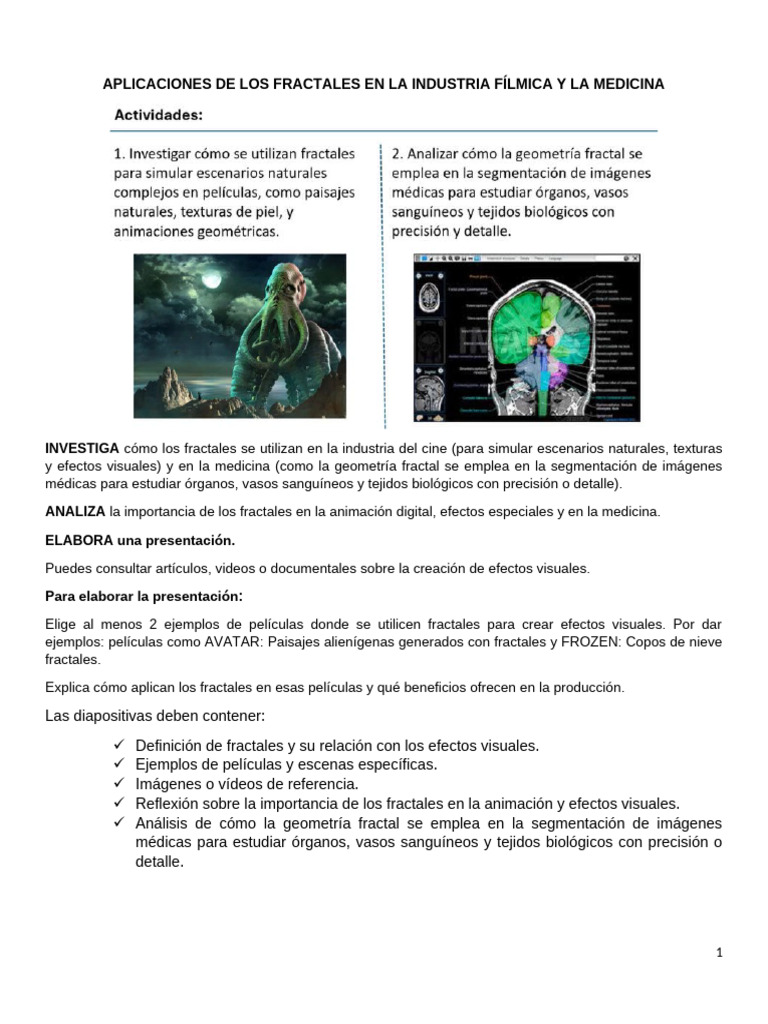 Fractales en Cine y Medicina: Aplicaciones | PDF