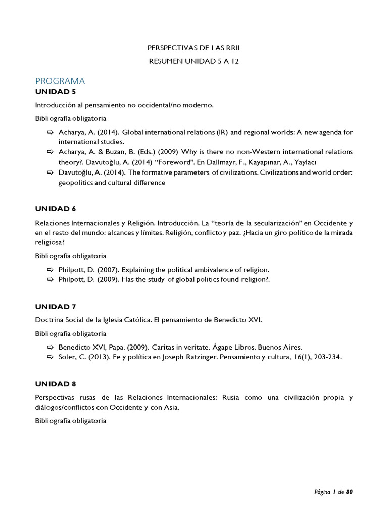 Resumen Perspectivas RRII (U5 A U10) | PDF | Democracia | Ideologías ...