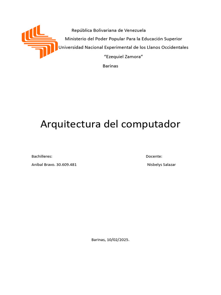 Arquitectura del Computador: Tipos y Componentes | PDF | Hardware de la ...