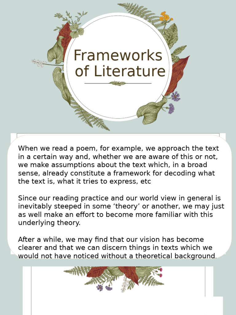 Understanding Literary Frameworks | PDF | Liberal Arts Education
