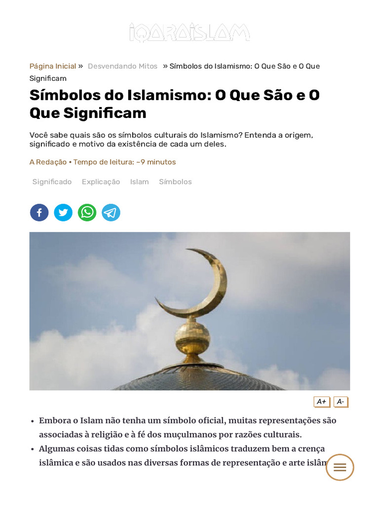 Símbolos e Significados do Islamismo | PDF | Mesquita | Maomé