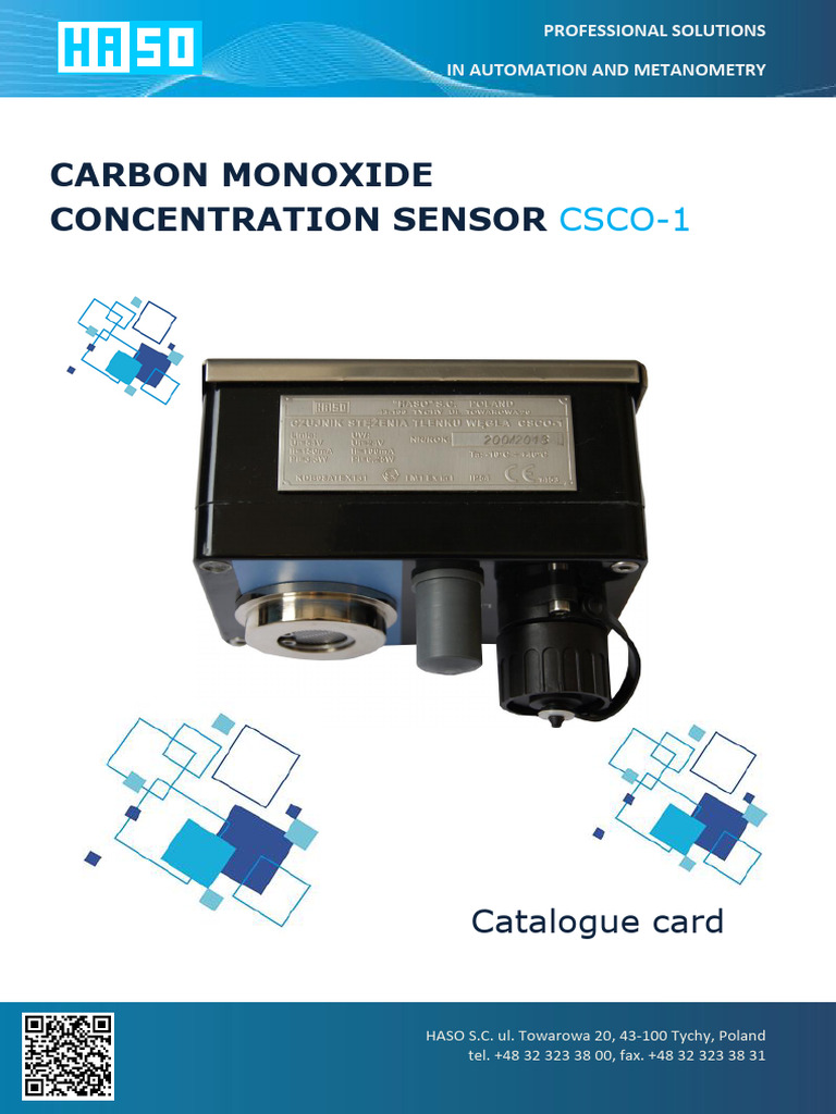 CSCO-1 Carbon Monoxide Sensor Overview | PDF | Sensor | Gases