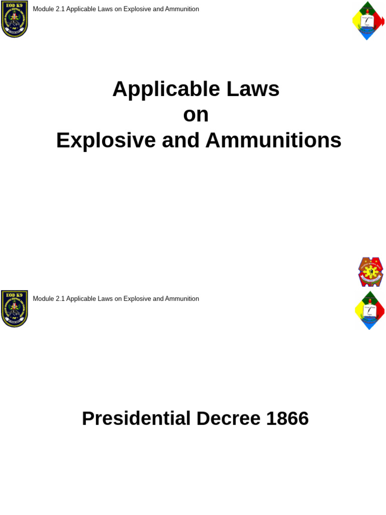 Laws on Explosives and Ammunition | PDF | Pyrotechnics | Crimes