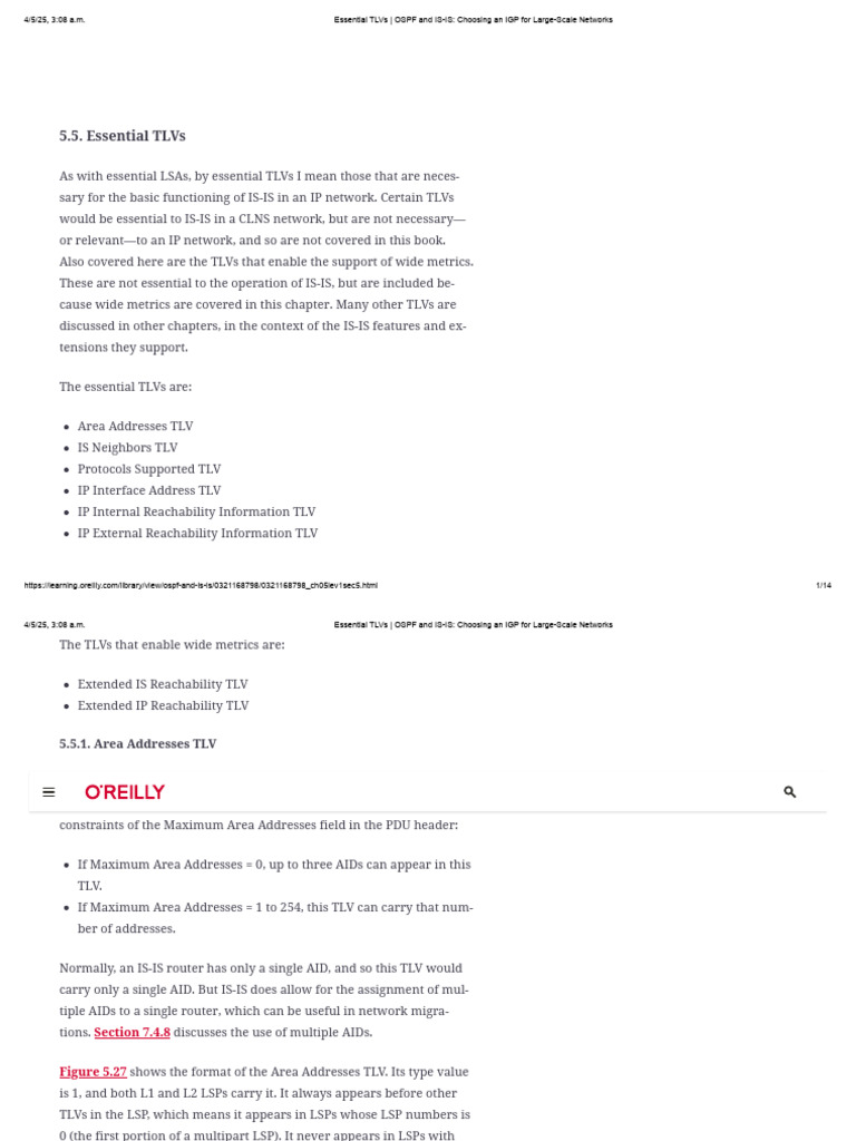 Essential TLVs - OSPF and Is-Is - Choosing An IGP For Large-Scale ...