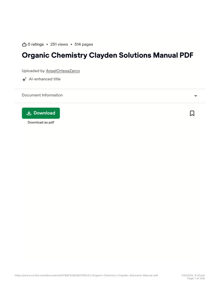 CLAYDEN ORGANIC CHEMISTRY PROBLEMS AND SOLUTIONS PDF visual data 5
