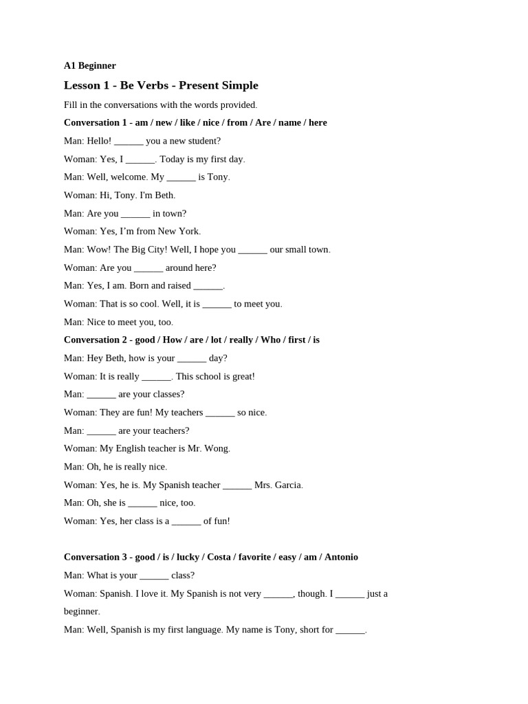 A1 Beginner English Conversations Guide | PDF | Foods | Cuisine