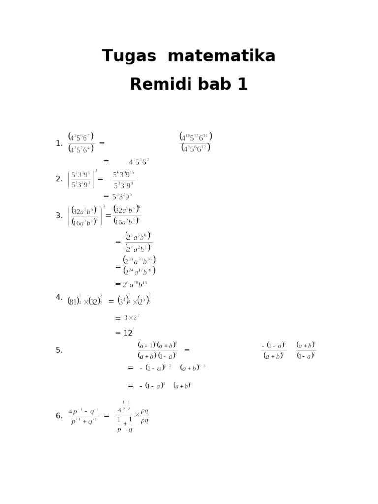 2011 2012 X1 14 Herman Purnomo Remidi Bab I Bentuk Pangkat | PDF