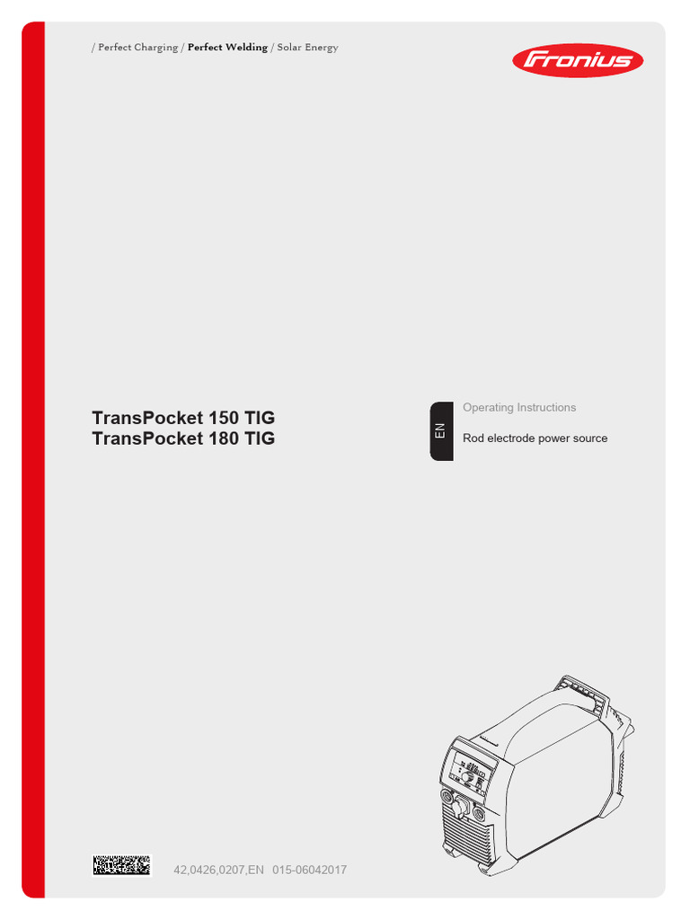 Fronius TransPocket TIG Operating Guide | PDF | Welding | Construction
