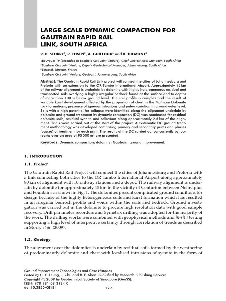 Dynamic Compaction for Gautrain Project | PDF | Pascal (Unit) | Soil
