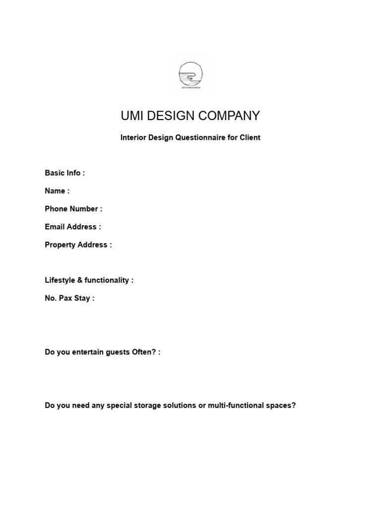 Interior Design Questionnaire | PDF | Bedroom | Room