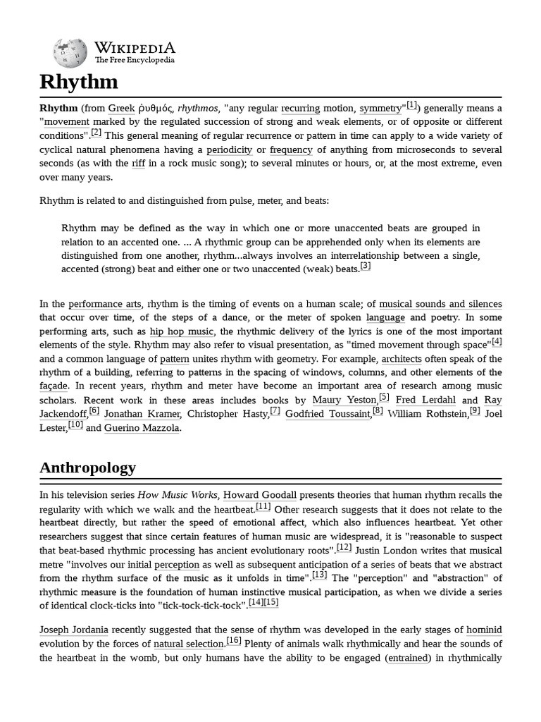 Understanding Rhythm in Music and Arts | PDF | Rhythm | Tempo