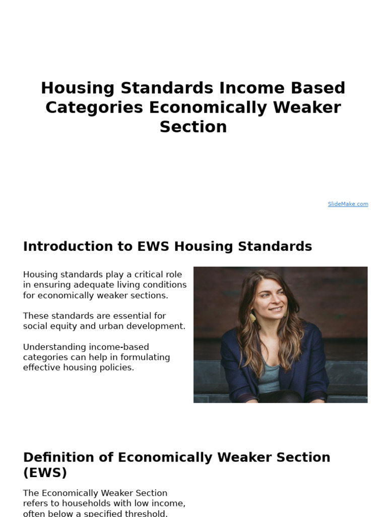 Housing Standards Income Based Categories Economically Weaker Section ...