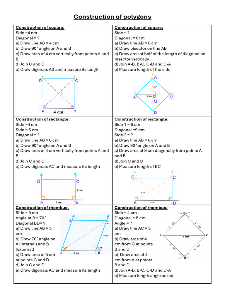 Polygon Construction Techniques | PDF | Classical Geometry | Geometry