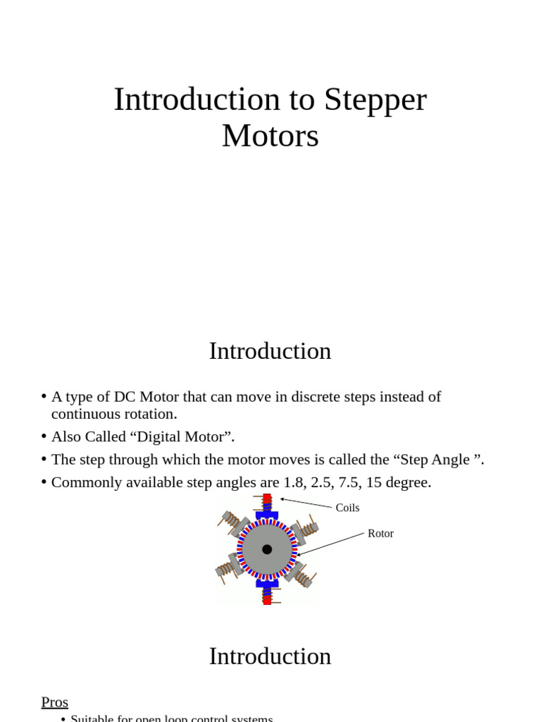 Introduction to Stepper Motors | PDF | Electric Motor | Propulsion