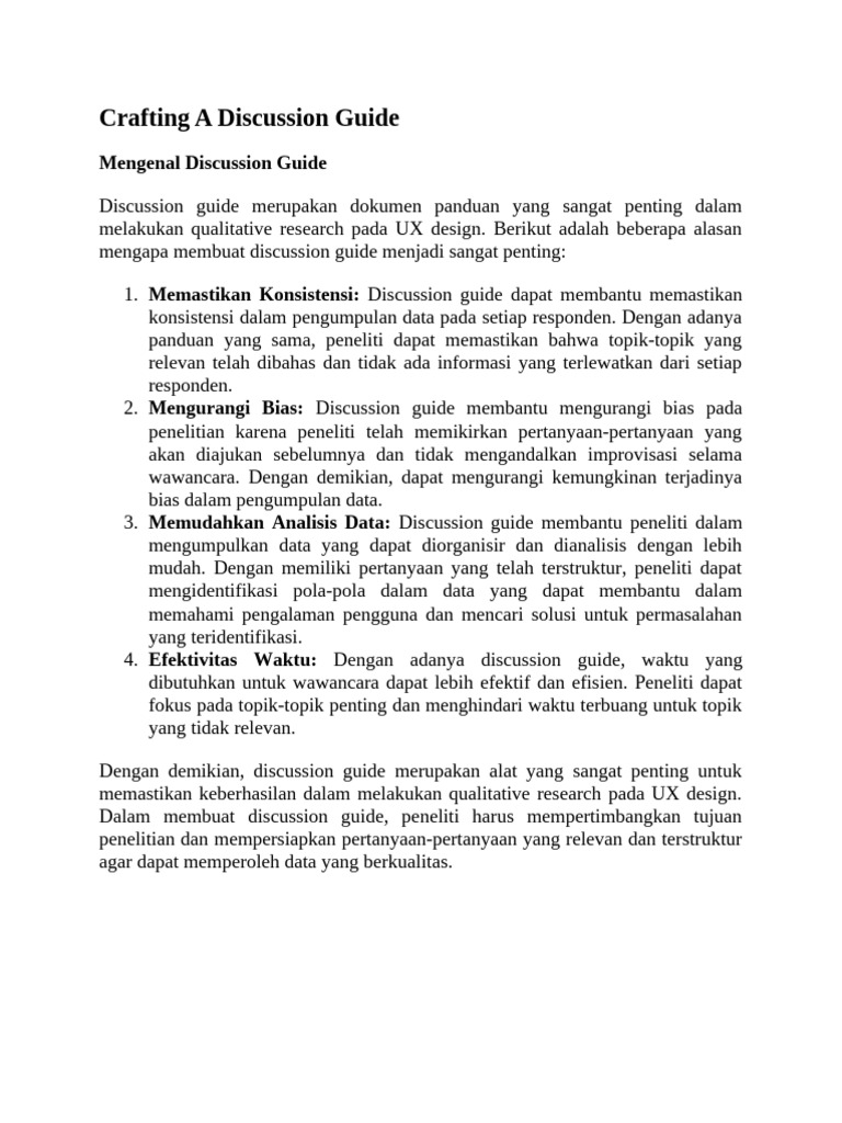 Crafting A Discussion Guide | PDF