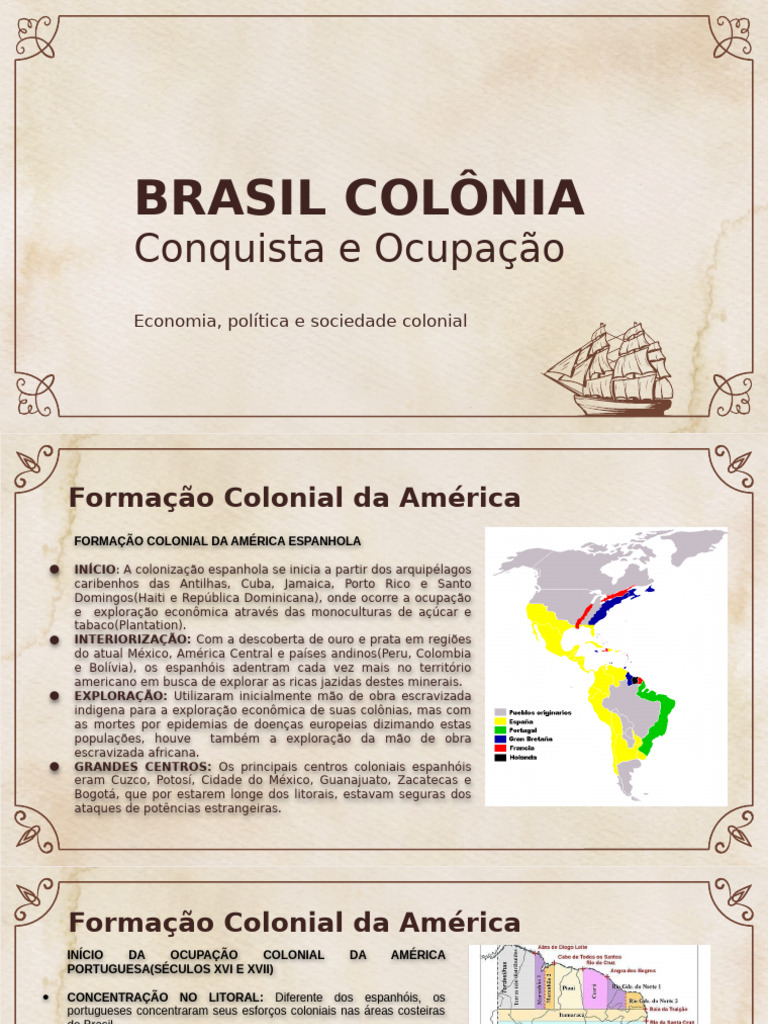 Formação Colonial da América: Brasil e Espanha | PDF | Brasil | Escravidão