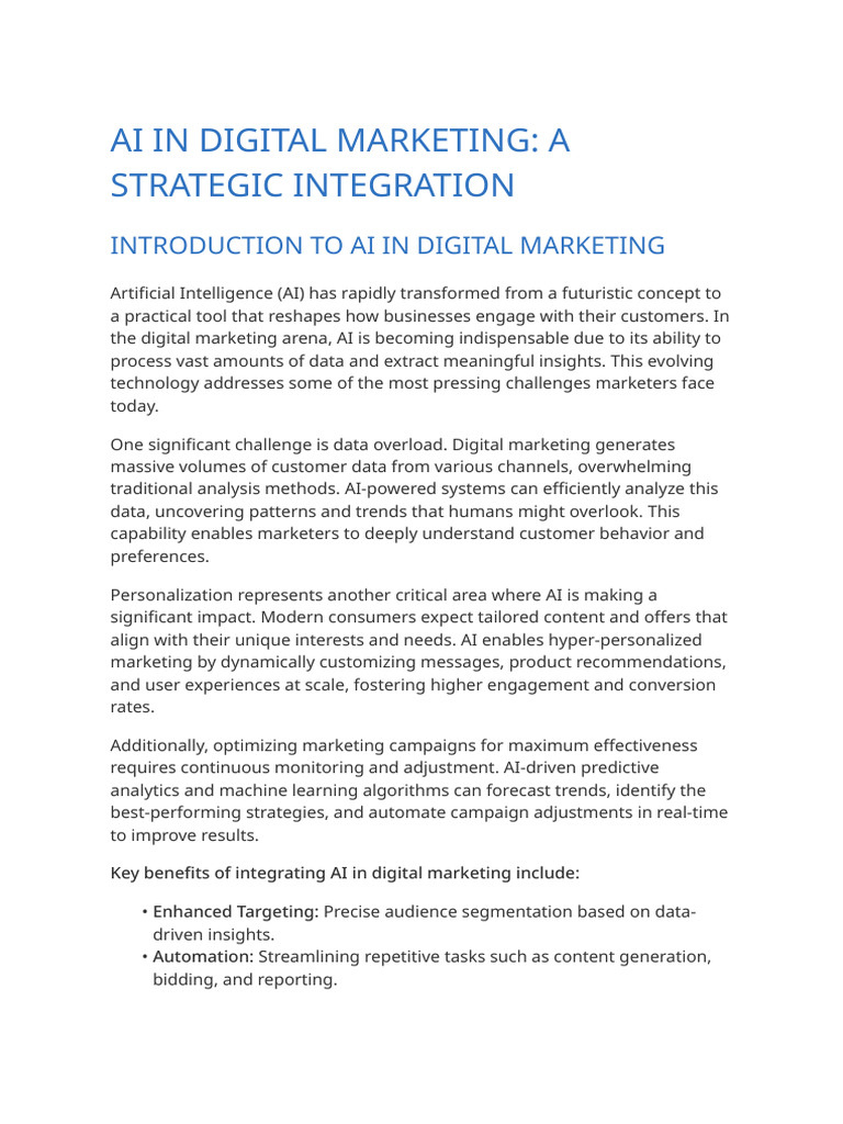 AI-Driven Strategies in Digital Marketing | PDF | Artificial ...