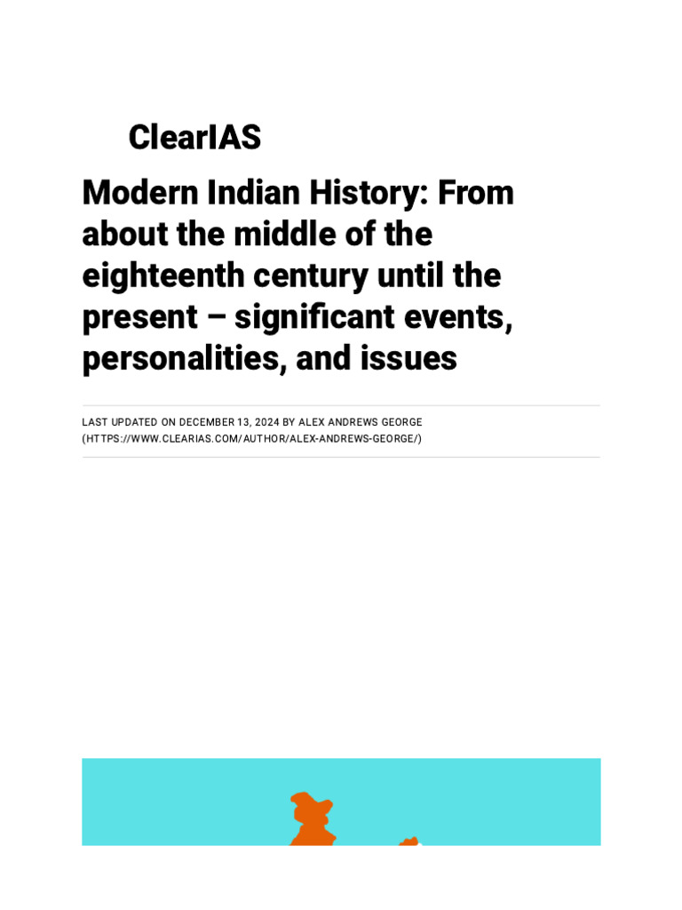 Modern Indian History Overview | PDF | Indian Independence Movement ...