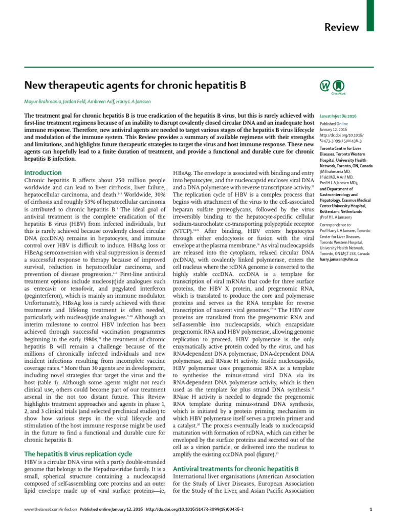 New Treatments for Chronic Hepatitis B | PDF | Hepatitis B | Virus