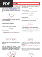 Moments of Inertia: Angular Momentum Angular Velocity