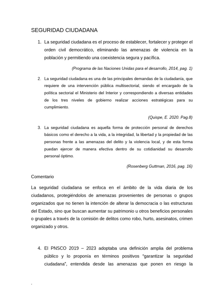 Seguridad Ciudadana: Desafíos y Estrategias | PDF | Valores | Crímenes