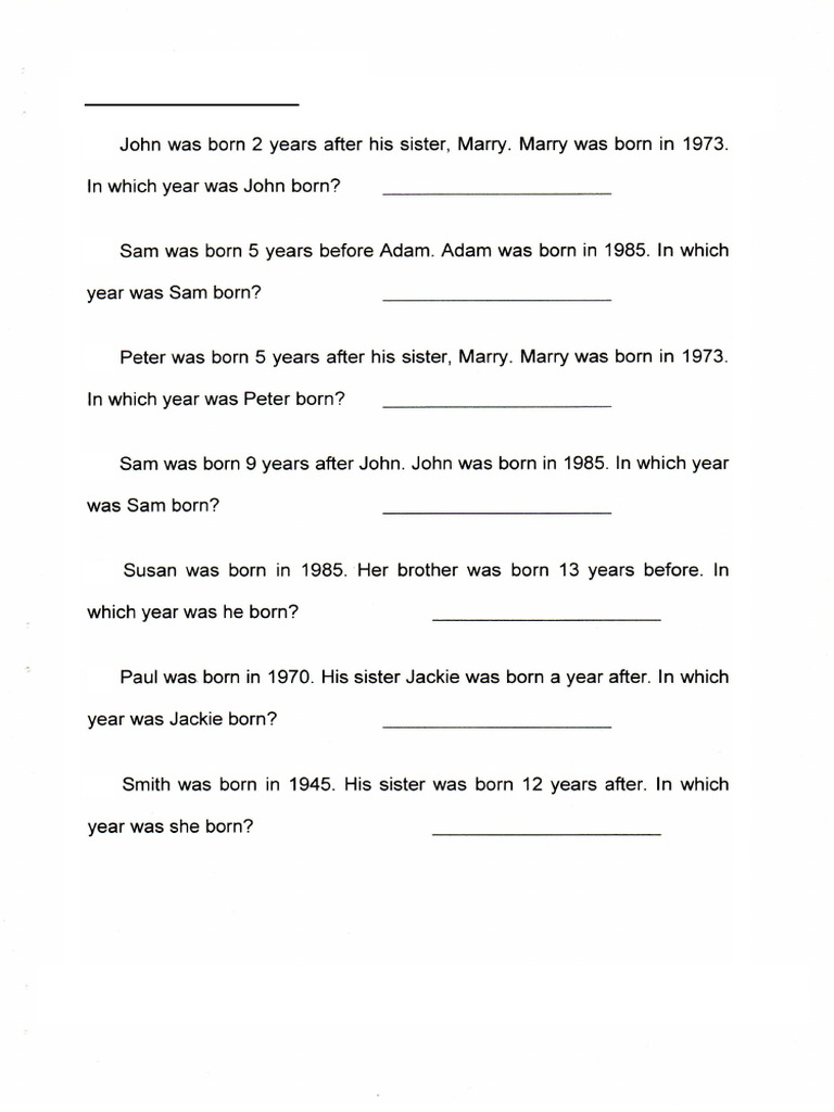 Age Problems | PDF