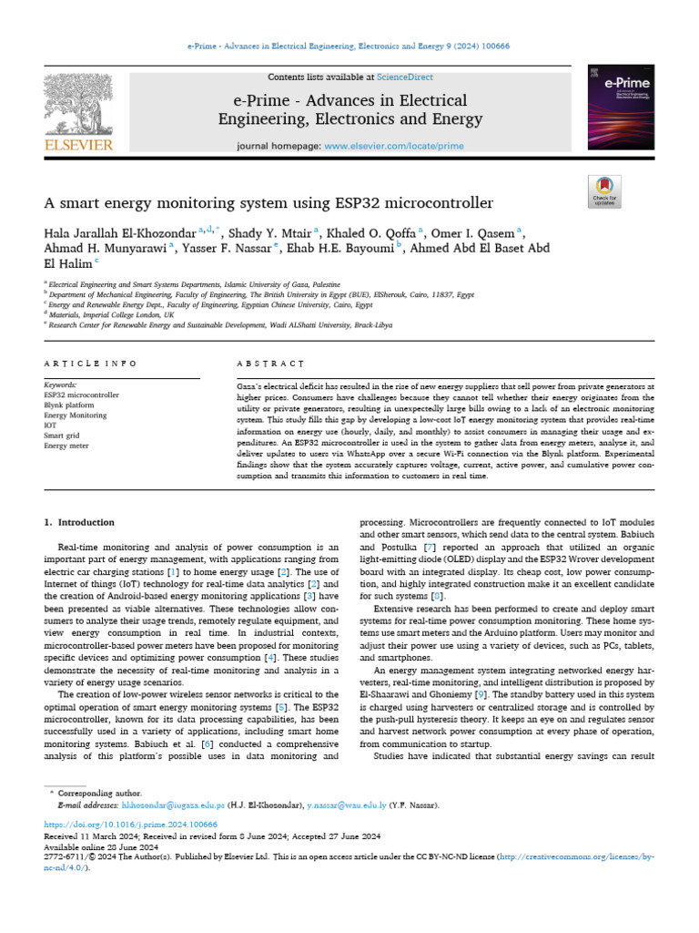 IoT Energy Monitoring with ESP32 System | PDF | Internet Of Things ...