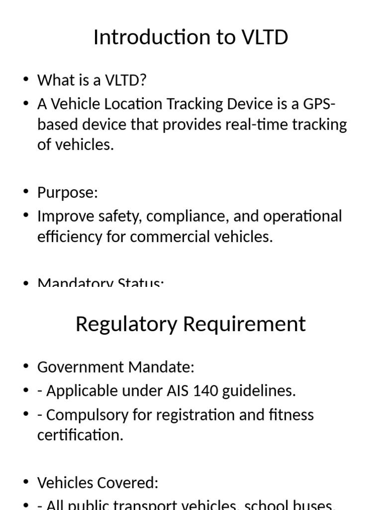 Understanding VLTD: Vehicle Tracking Solutions | PDF