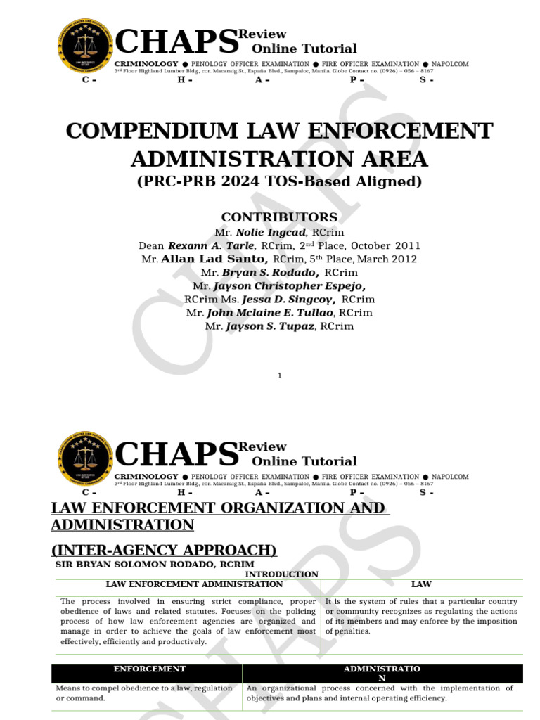 CHAPS Online Law Enforcement Review | PDF | Law Enforcement | Crime ...