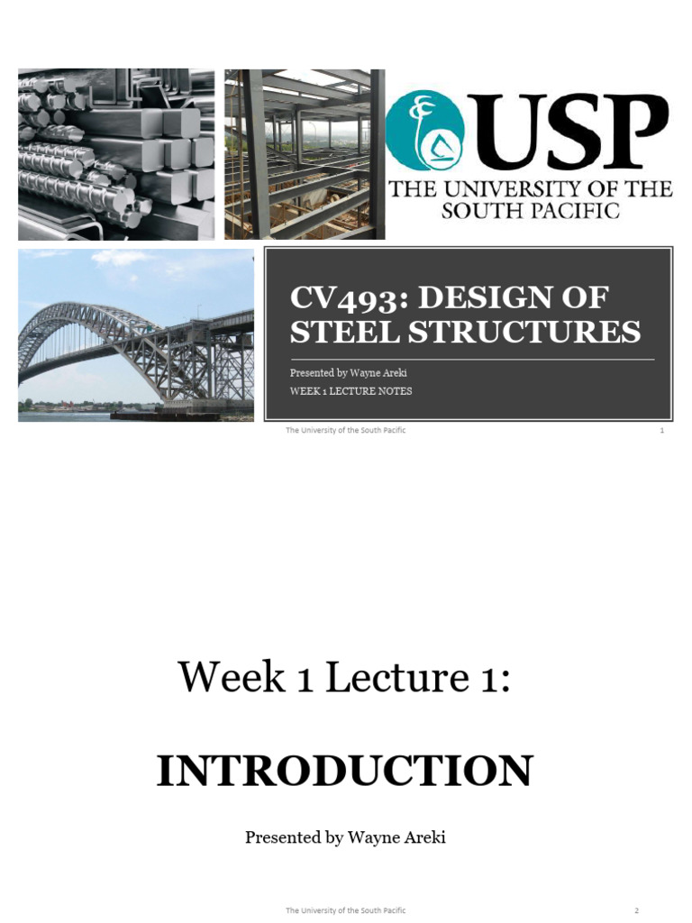 CV493 - Week 1 Lecture Notes (1) | PDF | Deformation (Engineering) | Steel