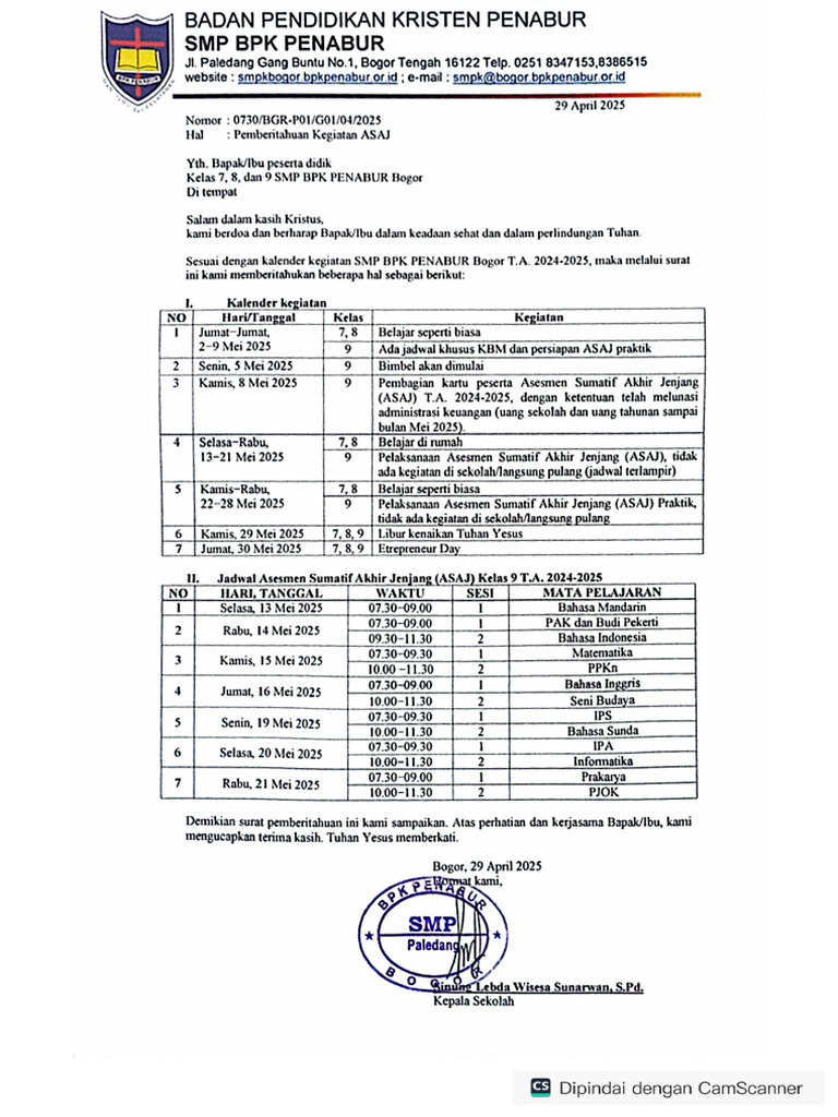Info Kegiatan ASAJ | PDF