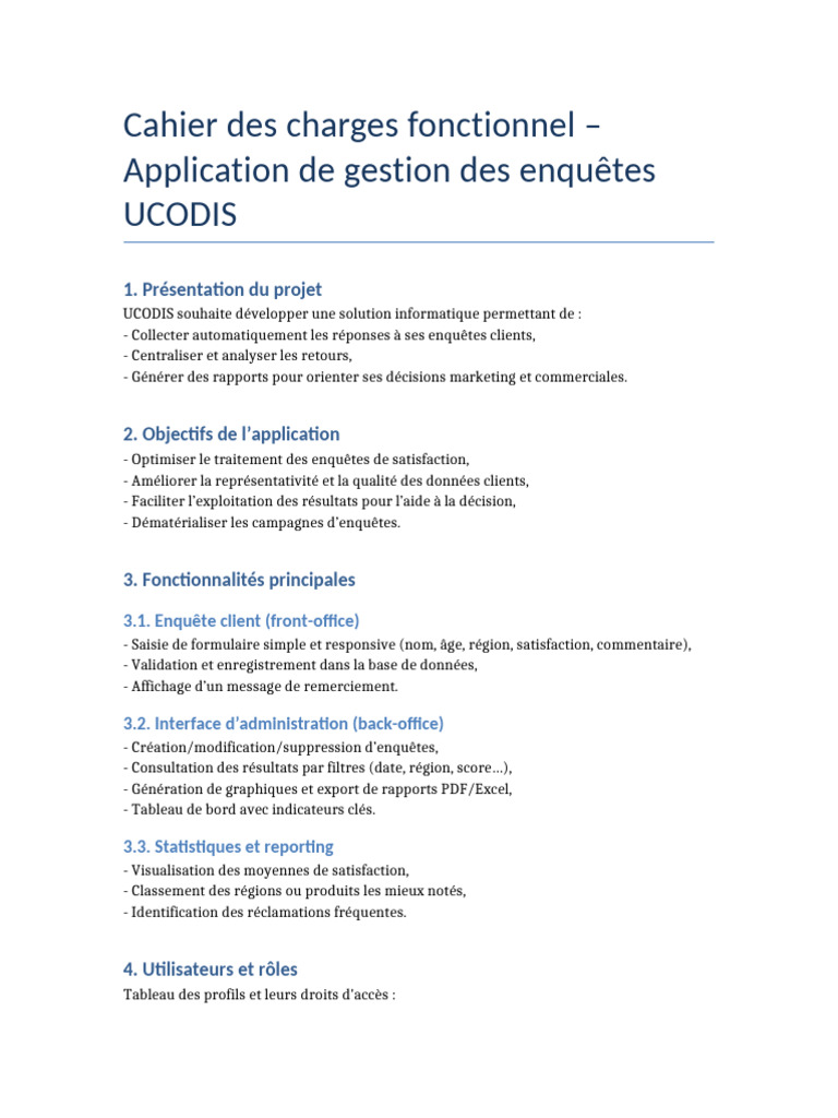 Application de gestion des enquêtes UCODIS | PDF