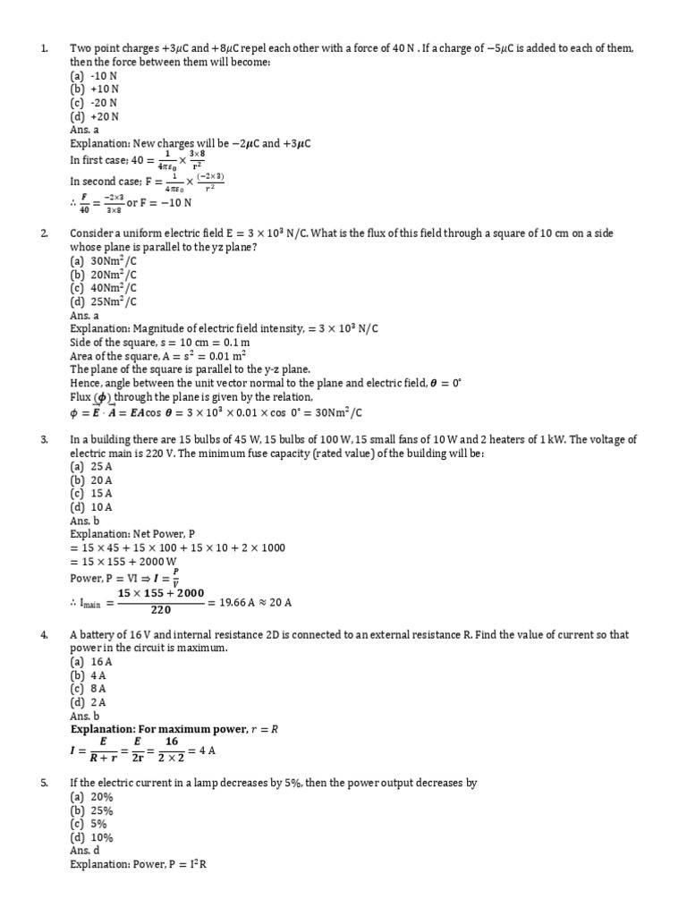 CUET Physics Practice Questions 2025 | PDF | Inductor | Wavelength