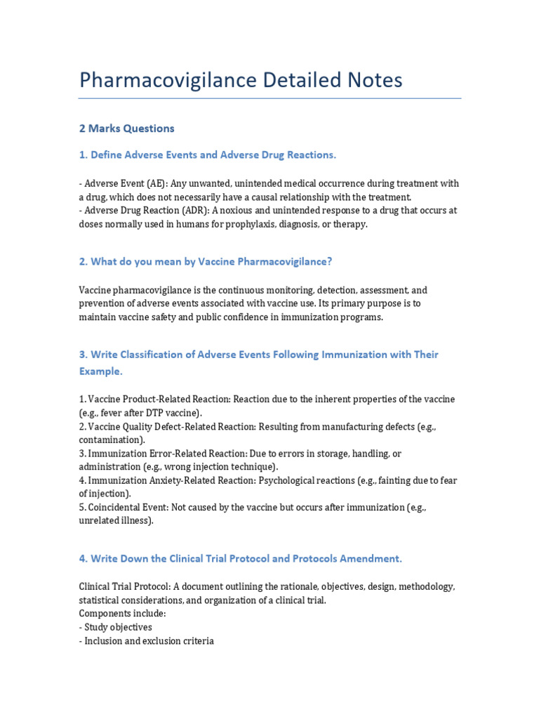 Pharmacovigilance Overview and Guidelines | PDF | Pharmacovigilance ...