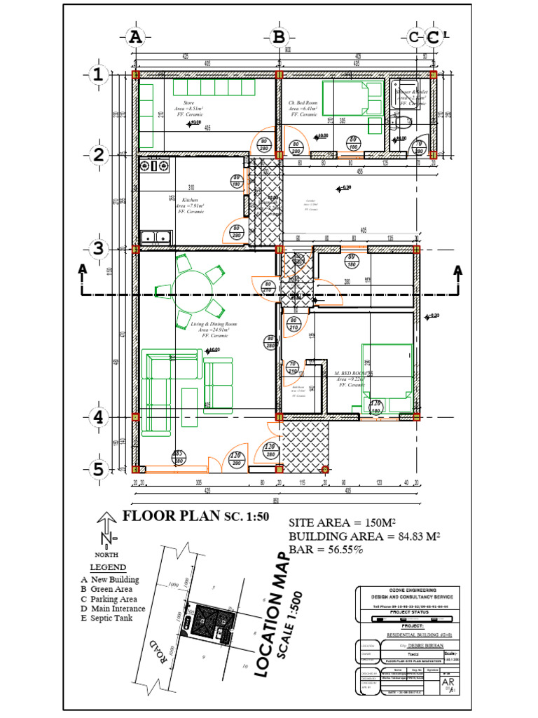 Residential Building Floor Plan & Site Layout | PDF | Room ...