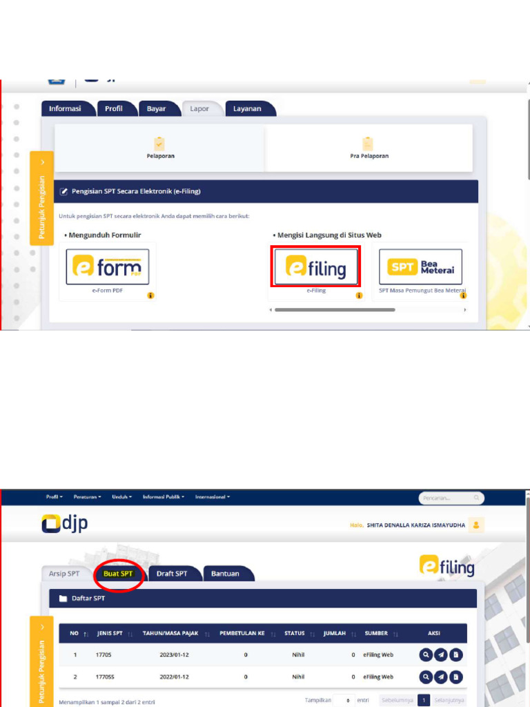 Tutorial Lapor SPT | PDF
