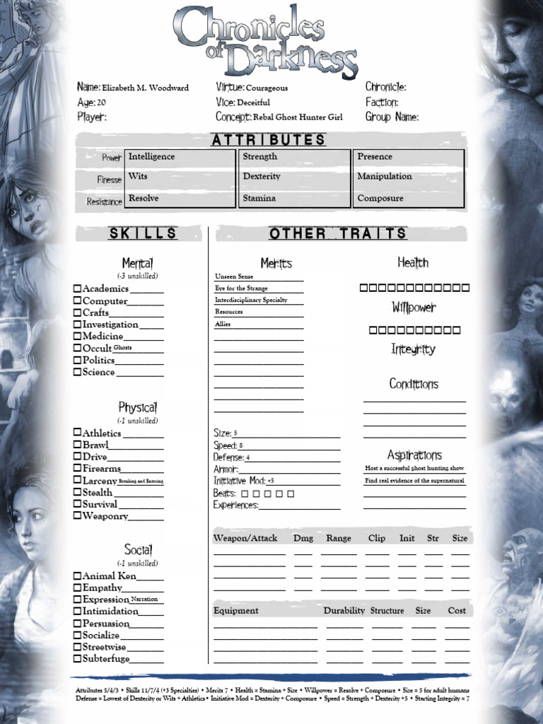 Ghost Hunter Character Sheet | PDF