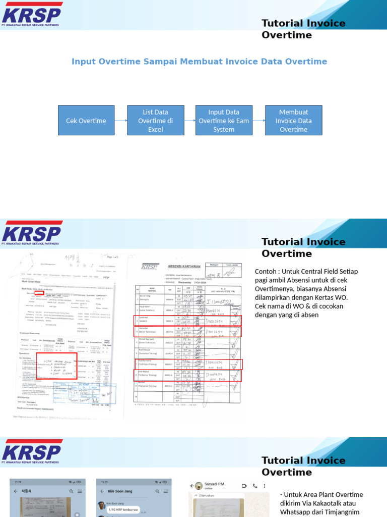 Panduan Invoice Overtime EAM System | PDF