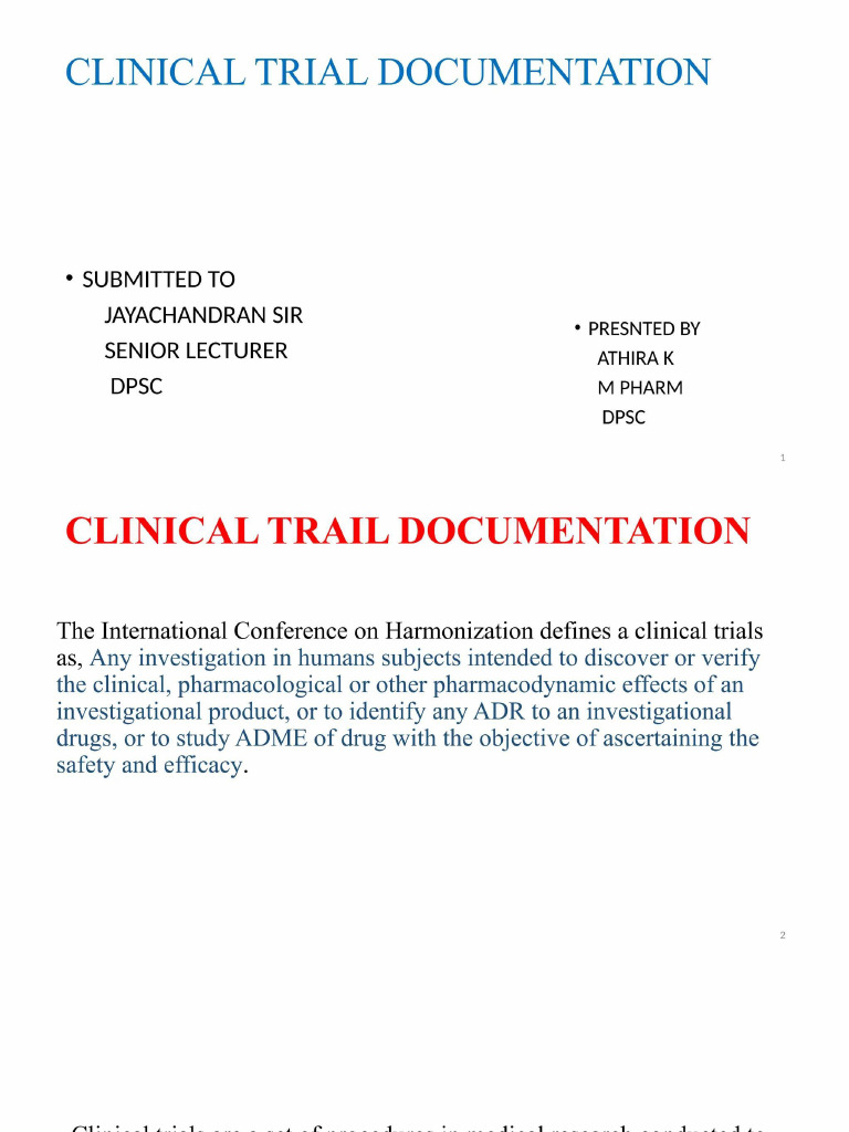 Clinical Trial Documentation 4 | PDF