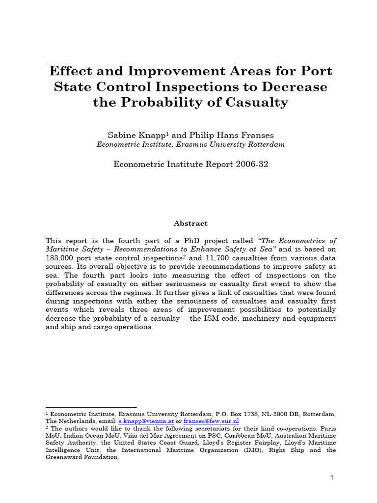 Effect and Improvement Areas For Port State Control 11klyhc0u8 | PDF ...