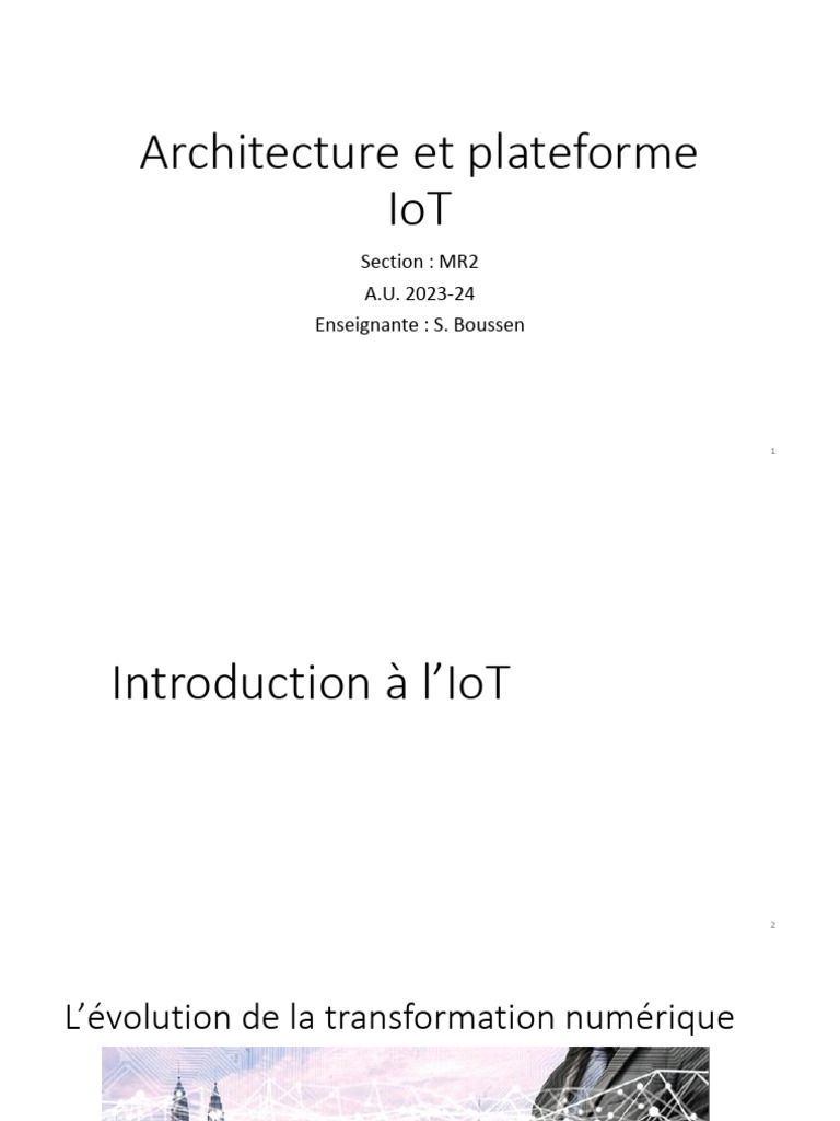 Introduction à l'Architecture IoT | PDF | Internet des objets | Radio ...
